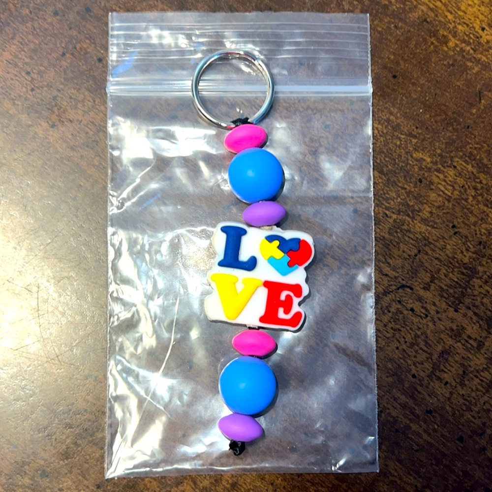 Hand-Made Autism Awarenessness Keychain
